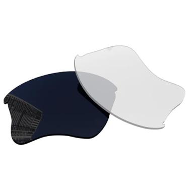 Imagem de Acefrog Lentes de reposição polarizadas de 1,5 mm para óculos de sol Oakley Half Jacket XLJ, material atualizado, resistente a impactos - Claro a preto fotocromático não polarizado - 1,5 mm