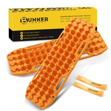 Imagem de BUNKER INDUST Off Road Traction Boards, Pair Recovery Tracks Traction Mat for Vehicle Truck Jeep SUV, Mud, Snow, Sand Ramp-Orange Emergency Tire Traction Pads