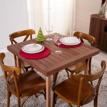 Imagem de Sousplat Redondo com Base MDF e Capa Oxford, 35cm de Diâmetro, Kit 2 Peças (Vermelho)