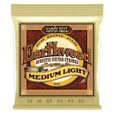 Imagem de Encordoamento Para Violão Aço .012 Médio Leve Earthwood 2003 Ernie Ball