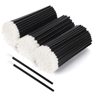Imagem de 300 pincéis descartáveis para lábios, varinhas de brilho labial para batom, ferramentas aplicadoras de maquiagem, kits de ferramentas de beleza - preto