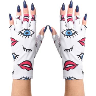 Imagem de ManiGlovz - Luvas protetoras de unhas originais FPS 50+ com luz UV | Luvas de manicure em gel e luvas antirUV sem dedos para mulheres | Podem ser usadas como luvas de proteção solar para dirigir |