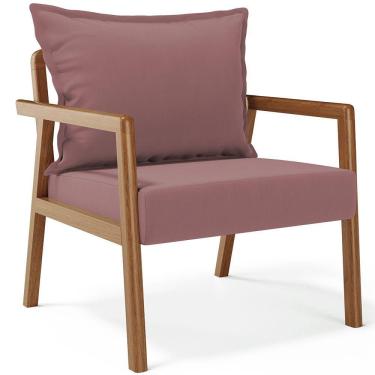 Imagem de Poltrona Decorativa Para Sala de Estar e Living Alícia B04 Suede Rosê - Lyam Decor