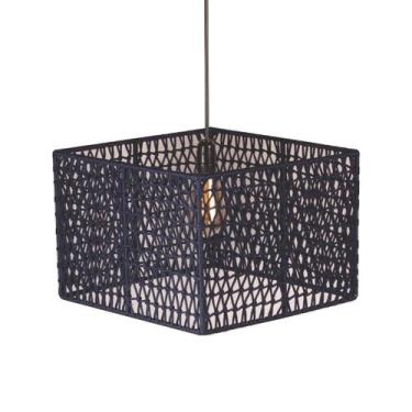 Imagem de Pendente Quadrilluz Ferro e Corda Náutica 20x40 Com Fio - FibraDecora,