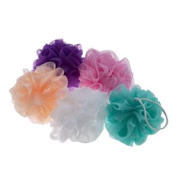 Imagem de Esponja de Banho em Nylon Bucha Flor – Espuma Suave e Abundante, Limpeza Profunda e Toque Delicado – Ideal para Uso Diário e Todos os Tipos de Pele