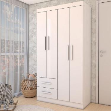 Imagem de Guarda-Roupa Infantil Linho 4 Portas 2 Gavetas Flex Branco - Panorama Móveis