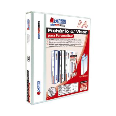Imagem de Pasta A-Z Chies A4 Largo com Visor para Personalizar Branca 27x32cm