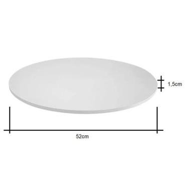 Imagem de Tampo Redondo 52cm Madeira Mdf Mesa Mesinha Apoio Lateral Canto - Jtho