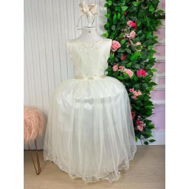 Imagem de Vestido Infantil Longo Regata Off - Coleção Enjoy, Beige, 14