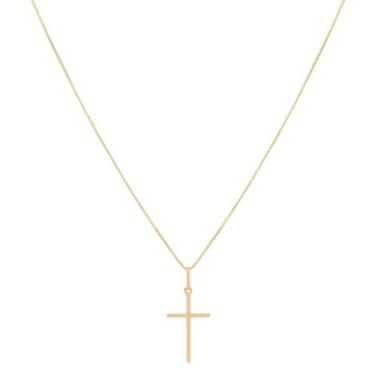 Imagem de Corrente 80cm Veneziana + Pingente Crucifixo De Ouro 18k 750 - DG Pres