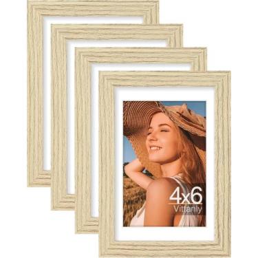 Imagem de Porta-retratos Vittanly 4x6, conjunto de 4 para parede ou mesa
