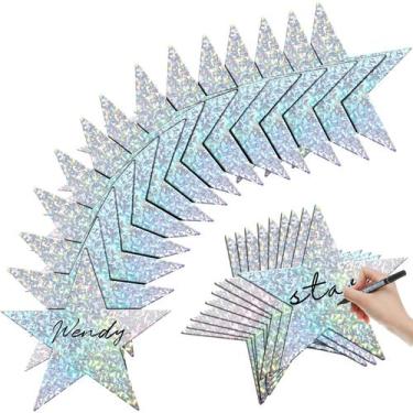 Imagem de Cartolina Star Cutouts Epakh, 36 peças, 28 cm, prata brilhante