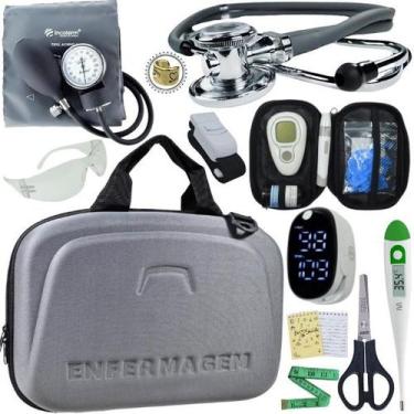 Imagem de Kit Enfermagem Estagio Super Luxo Medidor de Glicose Completo Incoterm