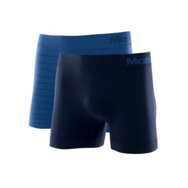 Imagem de Kit/2 Cueca Boxer Mash 711.02 Masculina Sem Costura Microfibra T. P/GG