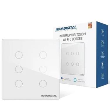 Imagem de Interruptor Inteligente 4x4 Wi-Fi 6 botões Touch, Compativel com Alexa, Google Home, Tuya