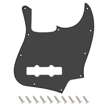 Imagem de Banworks Jazz Bass Pickguard 1 Ply 10-Hole J Bass JB Scratch Plate para EUA/Mexican Modern Style Fender Jazz Bass JT/HB-11 Preto fosco