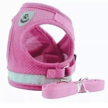 Imagem de Coleira colete peitoral pet reflexivo premium + guia  anti-fuga - INVI