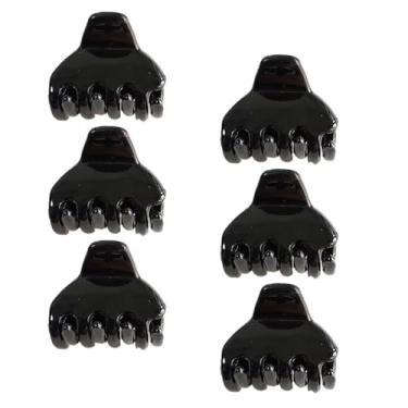 Imagem de Pequenos grampos de cabelo de plástico para mulheres com cabelos finos ou finos, 6 peças, preto