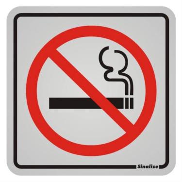 Imagem de Placa De Alumínio Auto-adesiva 12x12cm Proibido Fumar - 900 Ah - Sinalize Placa 12x12 (proibido Fumar) Sinalize 900ah