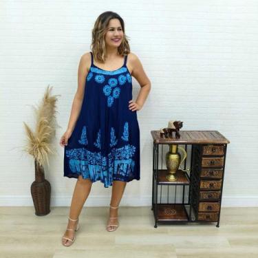 Imagem de Vestido Trapézio Alça Batik Indiano Plus Size Boho 2025 - Sarat Moda I