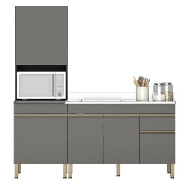 Imagem de Paneleiro E Balcão Gabinete Com Pia 150cm Lina Z06 Gris - Mpozenato