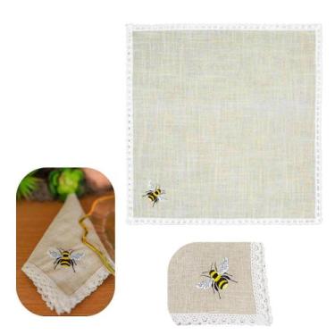 Imagem de Guardanapo 45x45 Grande de Abelha Feito a Mão Borda Mesa Posta Premium