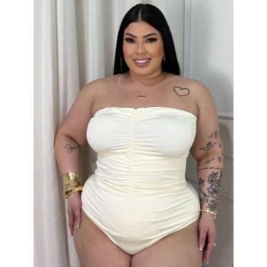 Imagem de Body sem alça Drapeado Plus Size  Modela e Valoriza do 44 ao 50  Sexy 