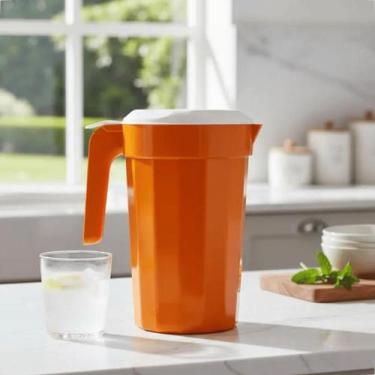 Imagem de Kit 10 Jarras Plásticas 2L Com Tampa Branca Para Água e Suco - GP Plás