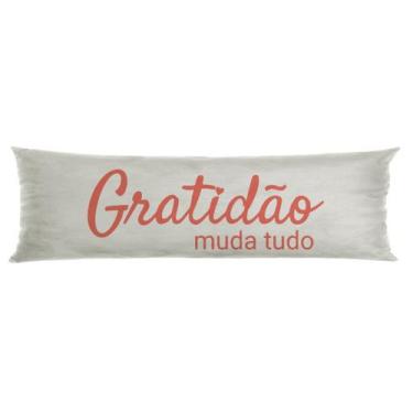 Imagem de Capa Para Travesseiro De Corpo Body Pillow Veludo 40x130cm Gratidão Ro
