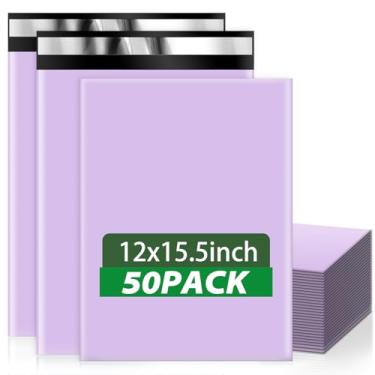 Imagem de Oududianzi Envelopes de poliéster 12 x 15,5, 50 peças de sacos de envio adesivos fortes, sacos de poliéster à prova d'água para envio, sacos de correio autovedantes, sacos de embalagem de poliéster