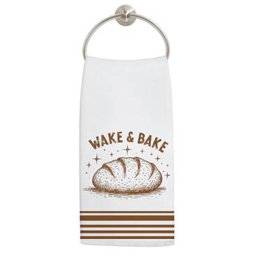 Imagem de LADOCK Toalhas de cozinha para padeiros, melhores presentes para padeiros amantes de panificação, toalhas de chá para decoração de cozinha, padaria, toalhas de mão decorativas, 40 x 61 cm