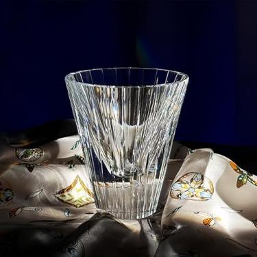 Imagem de suigetsu Copo de uísque de cristal cortado à mão 320 ml estilo Edo copos de uísque -Cocktail-vodka-Beer Copos de bebida em caixa de presente (lente aqua)