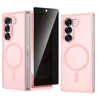 Imagem de VEGO Capa para Galaxy-Z-Fold-6: Capa Samsung Z Fold 6 com protetor de tela de privacidade [compatível com MagSafe] Capa robusta fosca de proteção contra quedas de corpo inteiro para Samsung Galaxy