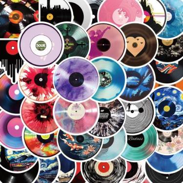 Imagem de Adesivos: gramofone retrô, toca-discos vintage x50 - yiweisai