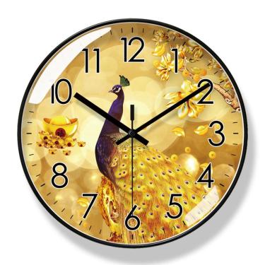 Imagem de Relógio de parede Peacock Silent Non-Ticking Quartz 30x30cm