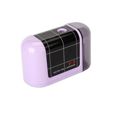 Imagem de Apontador de lápis elétrico operado por bateria, apontador de lápis elétrico portátil para crianças, para lápis de cor nº 2 (6 a 8 mm), escola, casa, escritório, sala de aula (roxo)