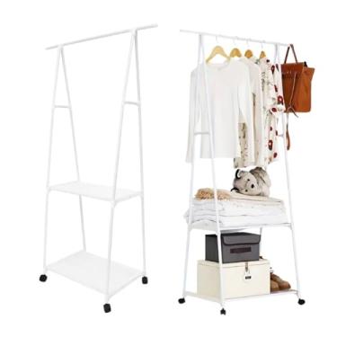 Imagem de Arara de Roupas com Prateleira – Cabideiro de Chão Multifuncional, Design Moderno e Durável para Quarto, Closet ou Loja – Organizador de Roupas e Acessórios
