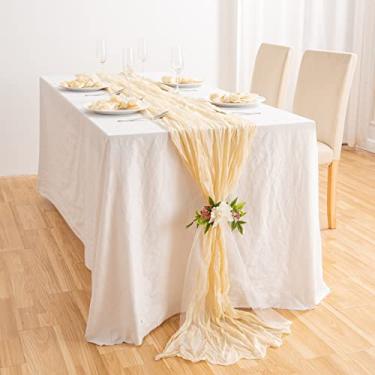 Imagem de Dpofirs Pano de Queijo Plissado Corredor de Mesa Dobrável 90x400cm Fibra de Poliéster Tecido Macio e Liso Com Cortes Delicados para Mesa de Jantar Mesa de Centro Festa de Casamento (type14)