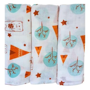 Imagem de Kit 3 Fralda de Pano Ombro Bebê 100 Algodão Enxoval Maternidade - Teci