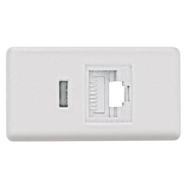 Imagem de Módulo Tomada de Transmissão de Dados Tramontina RJ 45 Cat 6 Branco