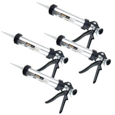 Imagem de Kit 4 Aplicador de Silicone Tubular Fechado 9" 230mm Starfer com Bico Plástico par...
