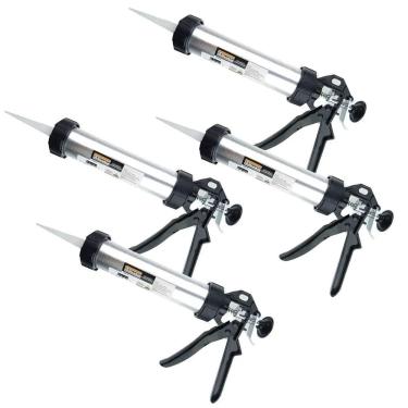 Imagem de Kit 4 Aplicador de Silicone Tubular Fechado 9" 230mm Starfer com Bico Plástico par...