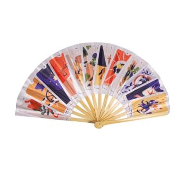 Imagem de Cartas de tarô leque dobrável de rave de mão, decoração de astrologia de tarô, fãs de clack para dança de linha, decoração de ventilador de parede, presentes de bruxa para mulheres, presente de festa