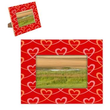 Imagem de hongjinglin Porta-retrato de 20,3 x 25,4 cm, moldura de madeira com estampa de coração, amor, vermelho, com tapete para parede e mesa, para decoração de casa e amigos da família, ideias de presente de