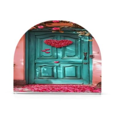 Imagem de Qilmy Porta-guardanapos rosa corações vermelhos dia dos namorados para mesas - porta-guardanapos para cozinha, porta-guardanapos de mesa, porta-guardanapos de coquetel, porta-guardanapos moderno