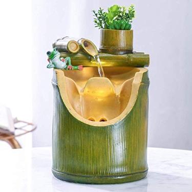 Imagem de LMJYU Decoração de jardim japonês, fonte de bambu, fonte de bambu, recurso de água, jardim, pequena fonte, bomba, esculturas, estátuas, decoração de casa, artesanato, M