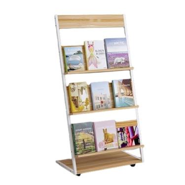 Imagem de LMJYU Suporte de revistas cremalheiras de jornais criativas estantes de exibição promocionais suspensas de revistas de arte subterrâneas estantes de exibição livros e jornais páginas coloridas Racks