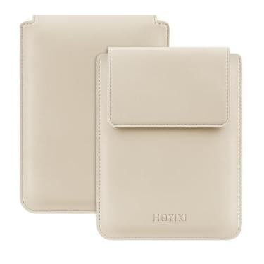 Imagem de HoYiXi Capa universal para 7" Kindle Paperwhite 2024/6.8" Paperwhite 2025-2021, compatível Kobo/Voyaga/Pocketbook/Tolino E-Book capa de couro leve bolsa para Ebook de 19,8 a 15,8 cm, bege GE
