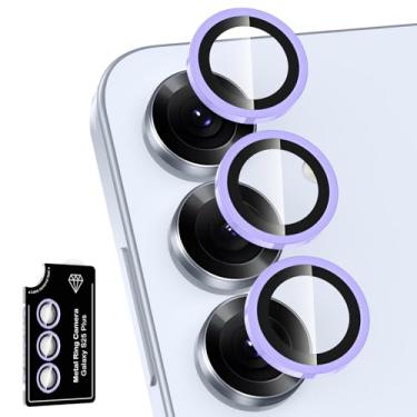 Imagem de Avocase Protetor de lente para câmera Samsung Galaxy S25 Plus, capa de lente de vidro temperado com anel de metal individual, [forte adsorção] Capa de lente transparente HD ultrafina resistente a