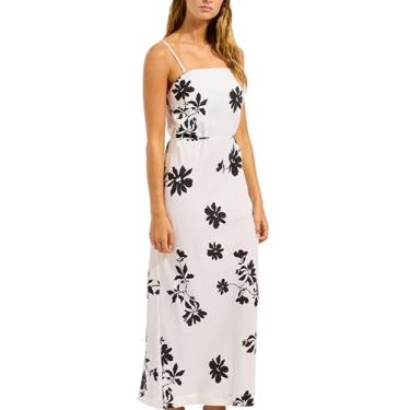 Imagem de Seafolly Vestido longo feminino com corte de viés, Branco, PP